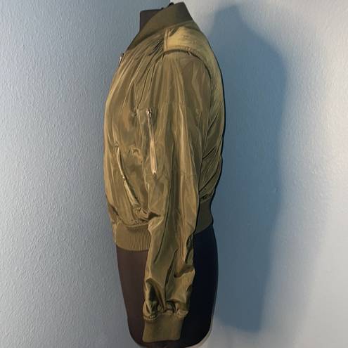 AQUA  Olive Green Bomber Jacket Size M