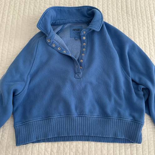 Aerie Cropped Blue Sweatshirt