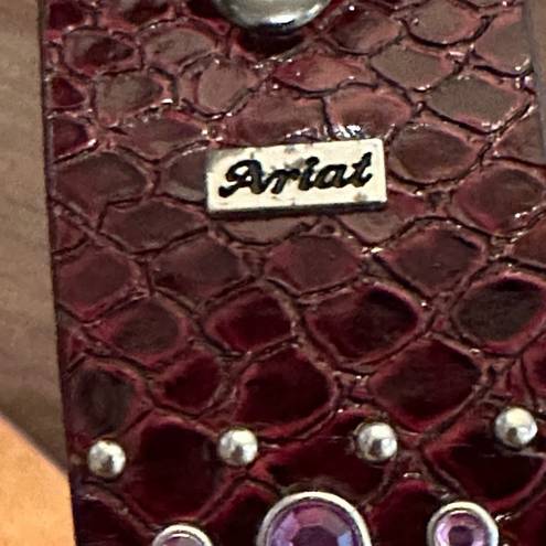 Ariat  Brown/Purple Leather Rhinestones Belt Woman’s Size 30 / 75
