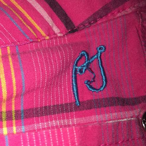 Pepe Jeans  Y2K Hot Pink Plaid Bermuda Shorts