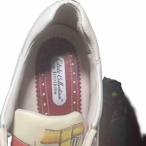 FootJoy Rare Estate  Golf Shoe Women‎ 7.5 White Art2Wear Deco Vintage 40's Motif