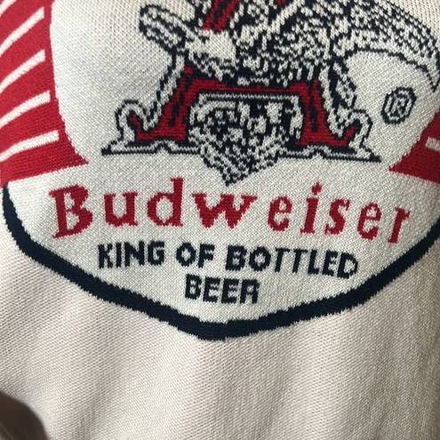 Budweiser  Retro White Knit Sweater SZ S