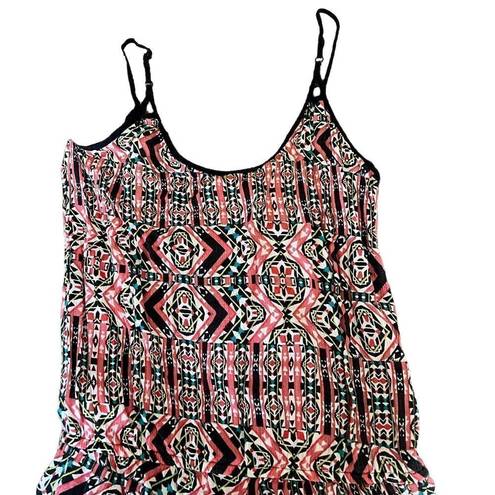 Stradivarius  boho print shorts jumper with spaghetti straps and pockets size s