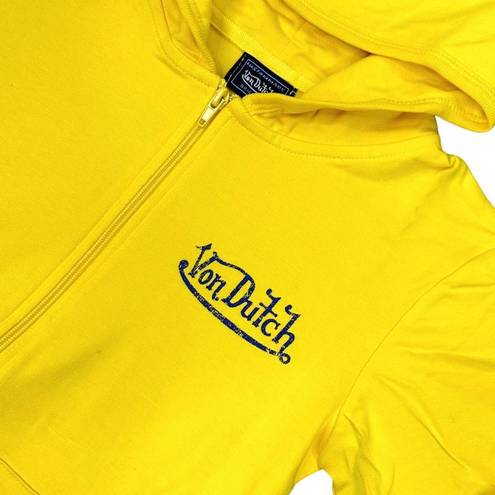 Von Dutch  Purple Logo Yellow Full-Zip Hoodie