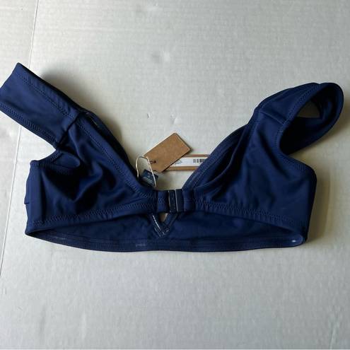 SKIMS NWT  Sculpting swim off shoulder top Midnight blue Small