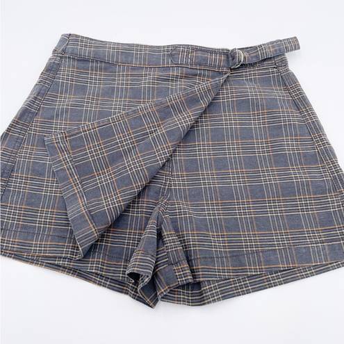 American Eagle  Super Stretch Hi-Rise Skort Wrap Front Mini Skirt Plaid Size 2