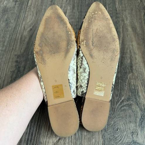 Madewell  The Margot Snake Embossed Slingback Leather  Flats