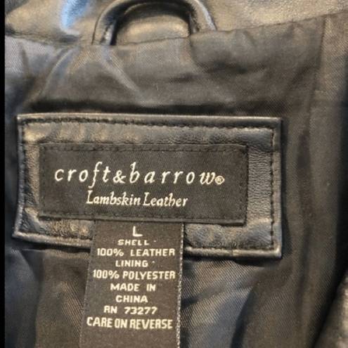 Croft & Barrow Y2K Leather  black leather jacket size L