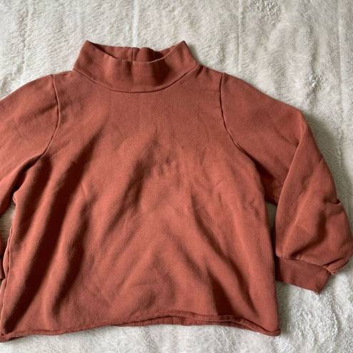 Madewell MWL Betterterry Relaxed Turtleneck Sweatshirt Warm Umber 