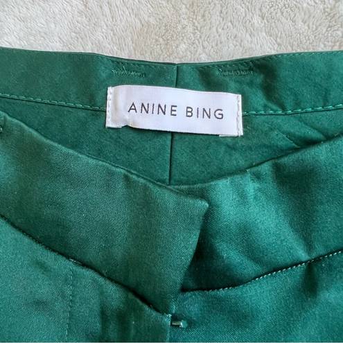 ANINE BING Classic Pant In Emerald Silk