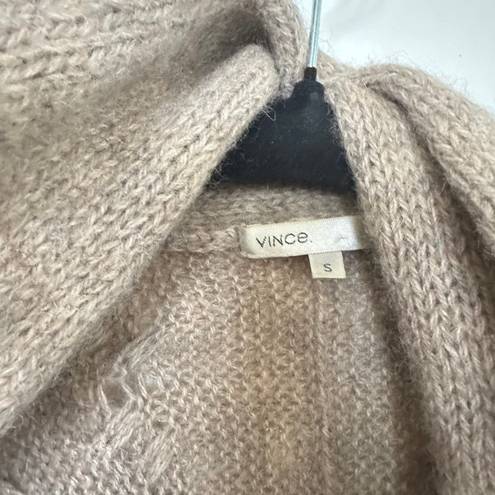 Vince  Merino Wool Alpaca Draped Open Front Knit Crop Cardigan Sweater Small