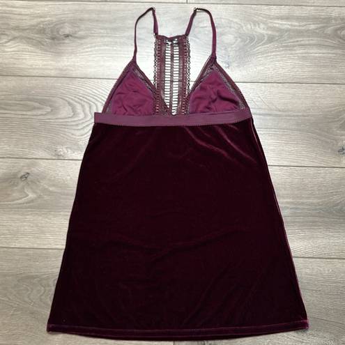 Bordeaux Etam Velvet Cgemise  Grenat Red Slip Size Small