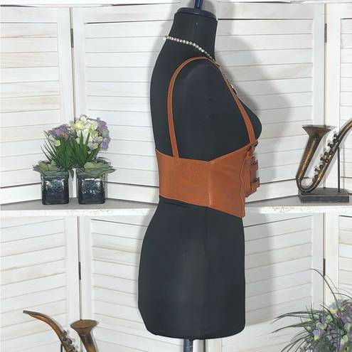 NWOT brown corset belt vegan leather steampunk Renaissance costume accessory M