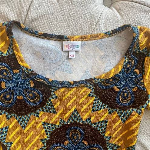 LuLaRoe Yellow Flower Paisley Dress XXS