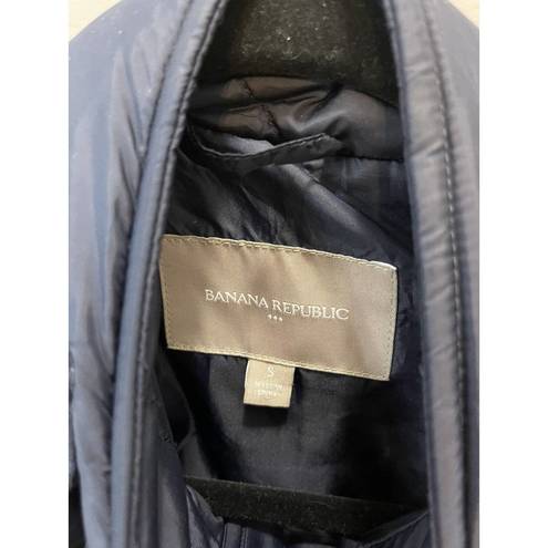 Banana Republic Women's  Navy Blue Quilted Full Zip-Up Field Vest Size Small Prep