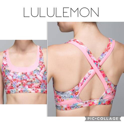 Lululemon Run Stuff Your Bra II Flowabunga Multi Bleached Corral Bra 4