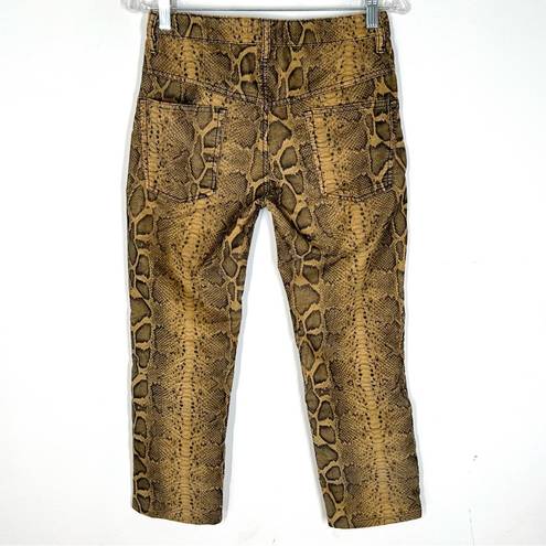 Isabel Marant  Etoile Snake Print Cotton Corduroy Crop Pants  Sz 36 / 4