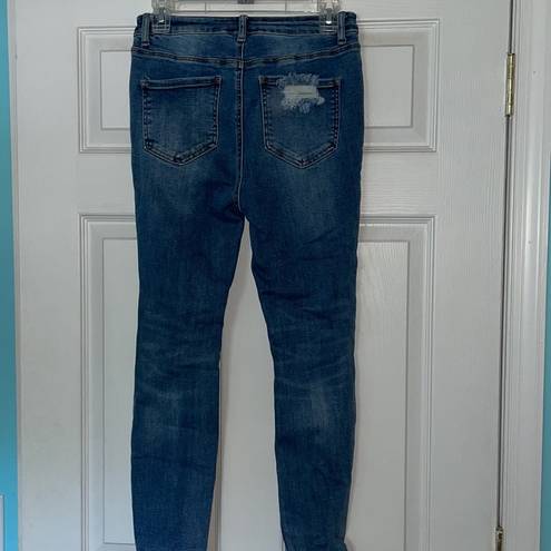 Wax Jean Wax + jean distressed medium wash skinny jeans