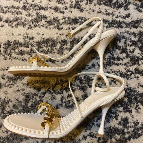 Bottega Veneta Off-White Dot Heeled Sandals size 38