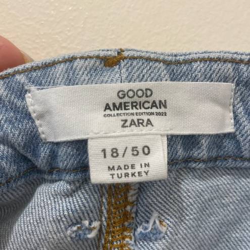 Good American  x Zara Jeans Womens Plus Sz 18 Classis Slim Ripped High Rise Denim