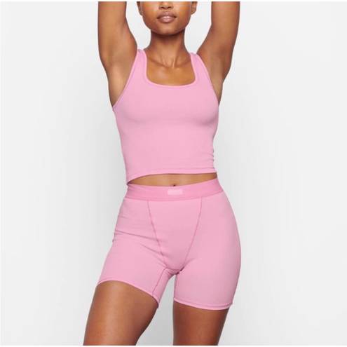 SKIMS Cotton Rib Tank & Boxer Set Bubblegum M Pink Size M - $175 New With  Tags - From Julie