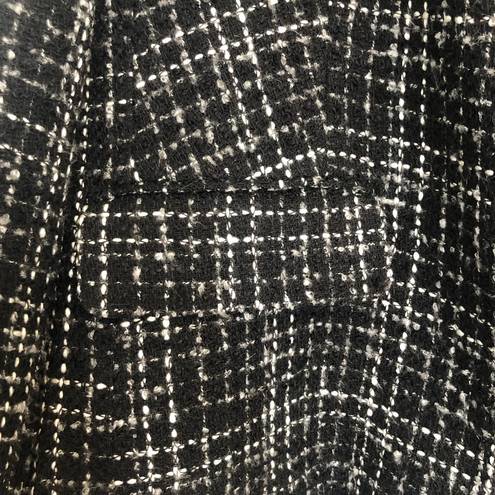 Coldwater Creek Y2K  black tweed blazer wool plaid checkered textured women large