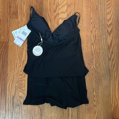 Coco reef  Chroma Wrap-Tie One-Piece Swimsuit Black Women's 14 NWT