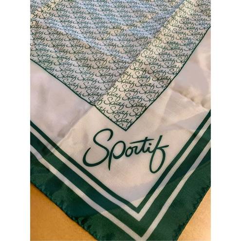 MCM Vintage Acetate Scarf-AVON Sportif Japan Green/White 18” Square  EUC