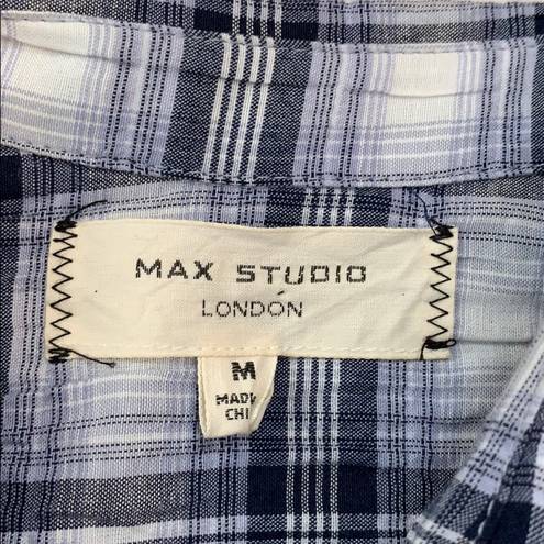 Max Studio Women’s  plaid button down size Med NWOT