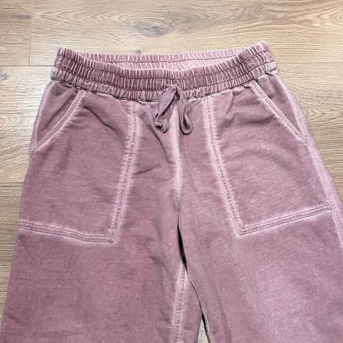 LOGO By Lori Goldstein Pink Distressed Terry Pants Sweats