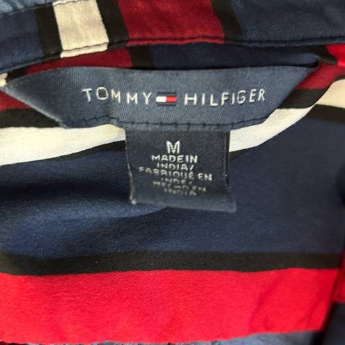 Tommy Hilfiger  Red White & Blue Striped Patriotic Sleeveless Blouse Size Medium