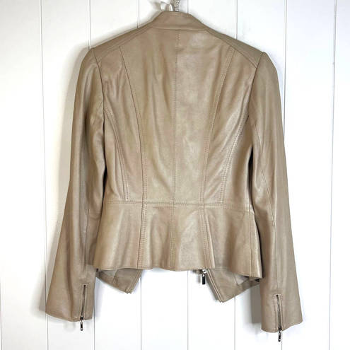 White House | Black Market  Champagne Color 100% Leather Jacket SZ XS