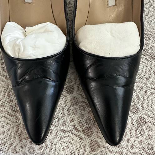 Manolo Blahnik Tuccio Black Pointed Toe Pumps 38