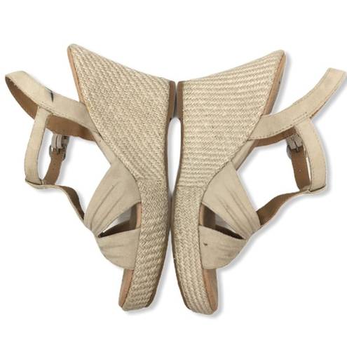 Born concept b.o.c  Beige T-Strap Suede Wedge