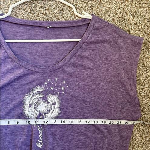 Wish 🦋 Be Kind Purple Inspriational T-Shirt  Casual Comfy Spring 2XL