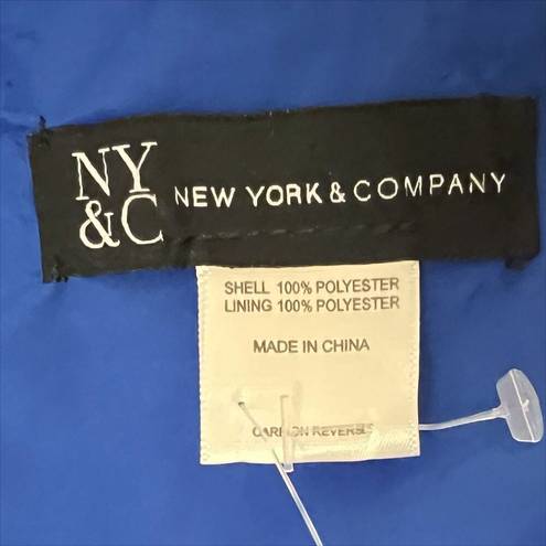 NWT NY& New York & Company Faux Fur Stole Wrap Shawl Blue