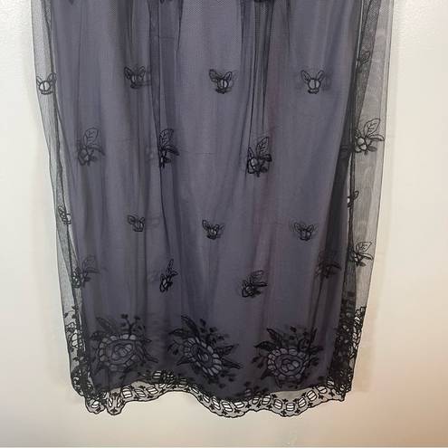 Rebecca Taylor  Dress Purple & Black Bumble Bee, A-Line, Lace Overlay Size 4