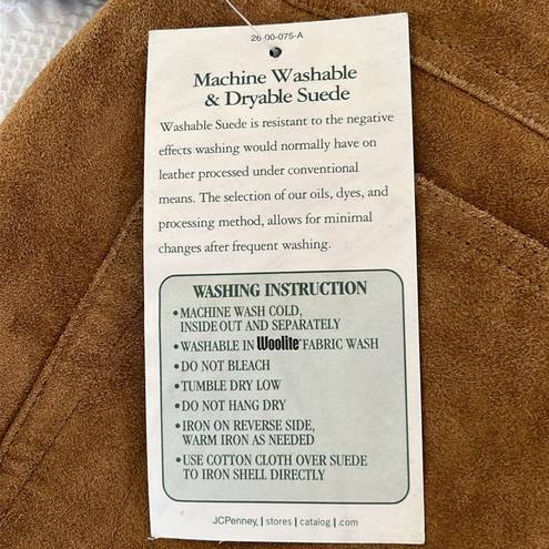 St. John’s Bay NWT  Suede Leather Lined Washable Pants Nutmeg Size 12