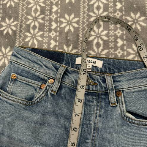 RE/DONE New  90s High-Rise Ankle Crop Jeans In Mid 90s Wash Button Fly Size 25