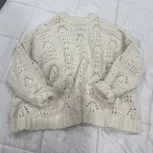 Aerie Chunky Knit Oversized Sweater Cream