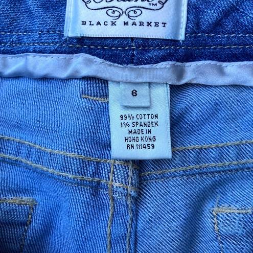 White House | Black Market  Blanc Jeans Rhinestone Straight Light Wash Sixe 6