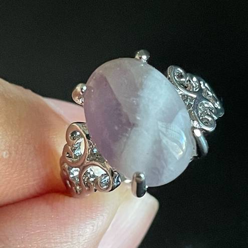 Amethyst Natural purple  S925 silver ring size 7