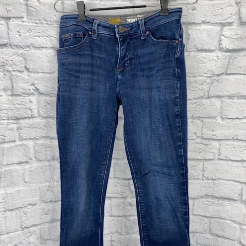 Lee skinny leg mid rise fit dream jeans blue sz 4 women