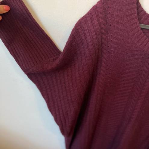 DKNY Pullover chunky knit sweater purple size small