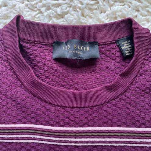 Ted Baker London Purple Stripe Peplum Blouse Sweater