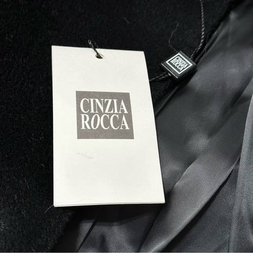 Cinzia Rocca Women’s Size 8 Black Wool Notched Collar Classic Coat