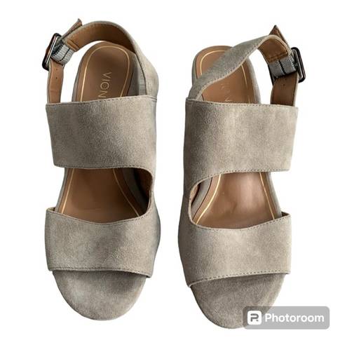 Vionic Taupe Bianca Women's Suede Sandals In 7M