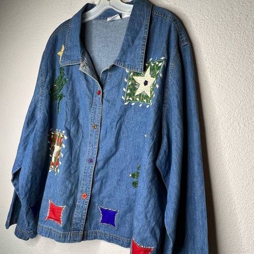 Carolina Blues Vintage  Denim Christmas Jacket