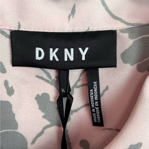 DKNY  Pink Long Sleeve Blouse Office Career Shirt Top Sz XL NWT