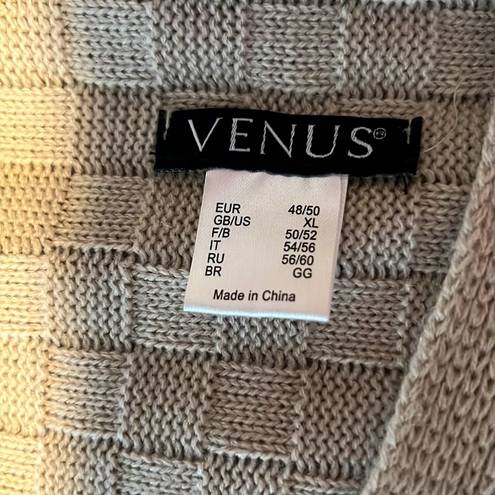 Venus  Basket Weave Wrap Sweater in Tan - Size XL